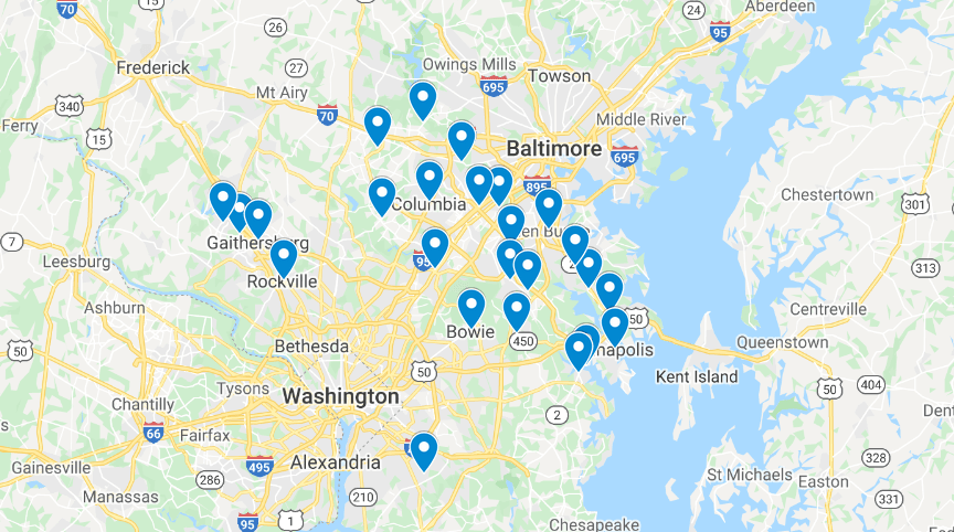 Power Washing Columbia Sparklyfooter map